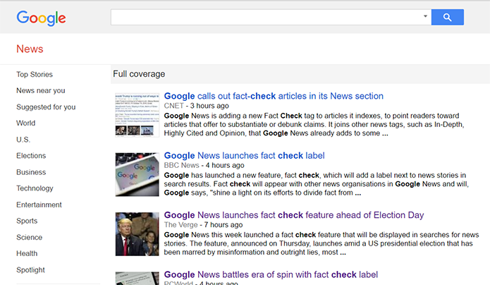 Google Notícias terá checagem de fatos para impedir a disseminação de notícias falsas (Foto: Reprodução/Filipe Garrett)