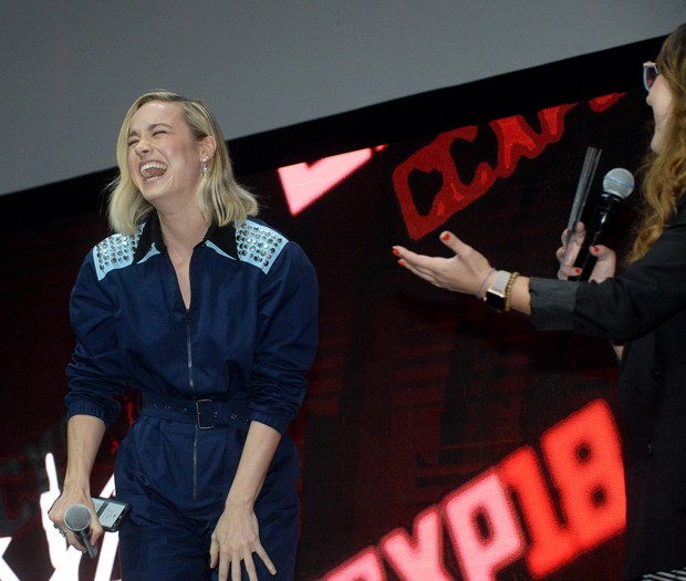 Brie Larson, a Capitã Marvel, na CCXP18 (Foto: Francisco Cepeda/AgNews)