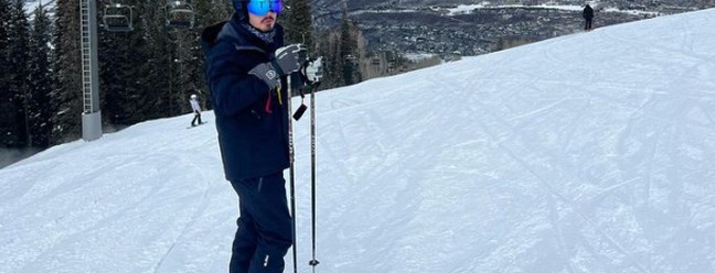 João Guilherme Silva posa esquiando em Aspen — Foto: Reprodução/Instagram