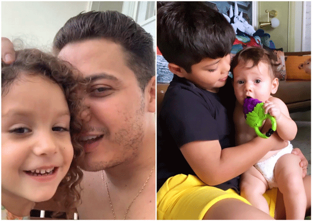 Wesley Safadão e os filhos, Ysis, Yhudi e Dom (Foto: Reprodução/ Instagram)