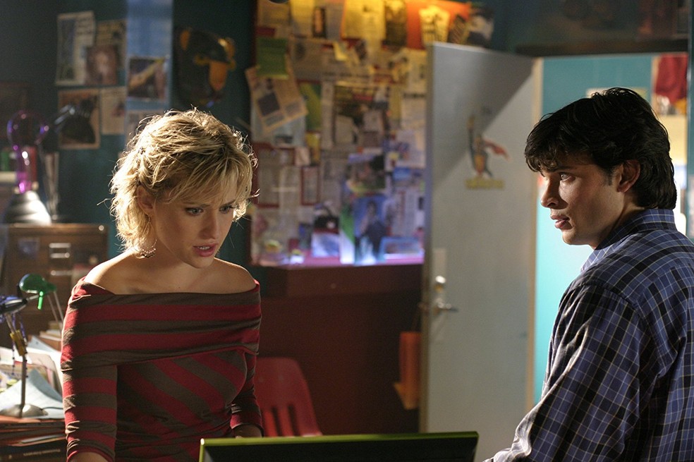 Allison Mack e Tom Welling em cena de 'Smallville' (Foto: DivulgaÃ§Ã£o)