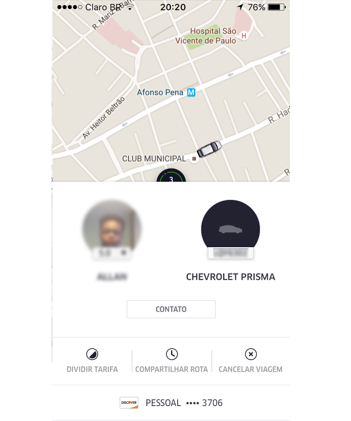 Selecione a opção de dividir a tarifa no Uber (Foto: Reprodução/Thiago Barros)