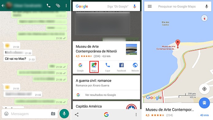 Google Now a um toque pode ajudar a achar caminho para um local (Foto: Reprodução/Elson de Souza)