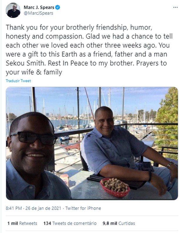 Famosos lamentam morte de Sekou Smith  (Foto: Reprodução/Twitter)
