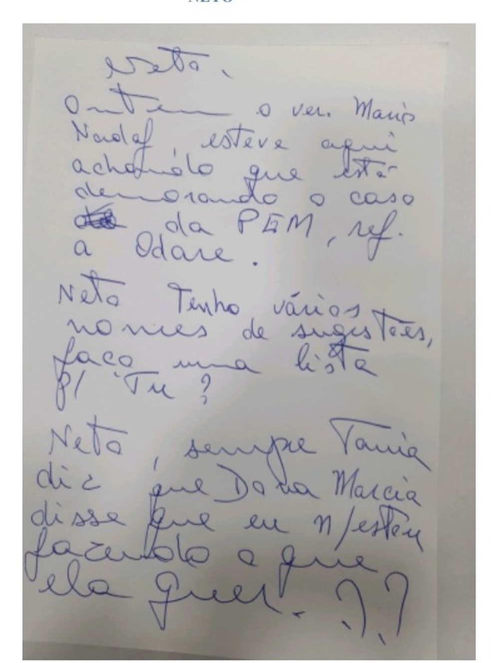 Documento apreendido na sala do chefe de gabinete da Prefeitura de Cuiab — Foto: Reproduo/MPE