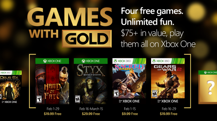 Styx e Gears of War 2 são alguns dos games de fevereiro da Games With Gold (Foto: Reprodução/majornelson.com)