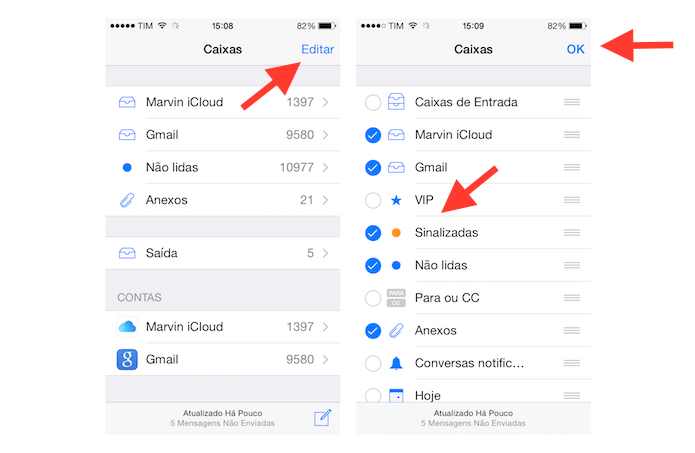 Criando uma caixa de entrada de mensagens sinalizadas no Mail do iOS (Foto: Reprodução/Marvin Costa)