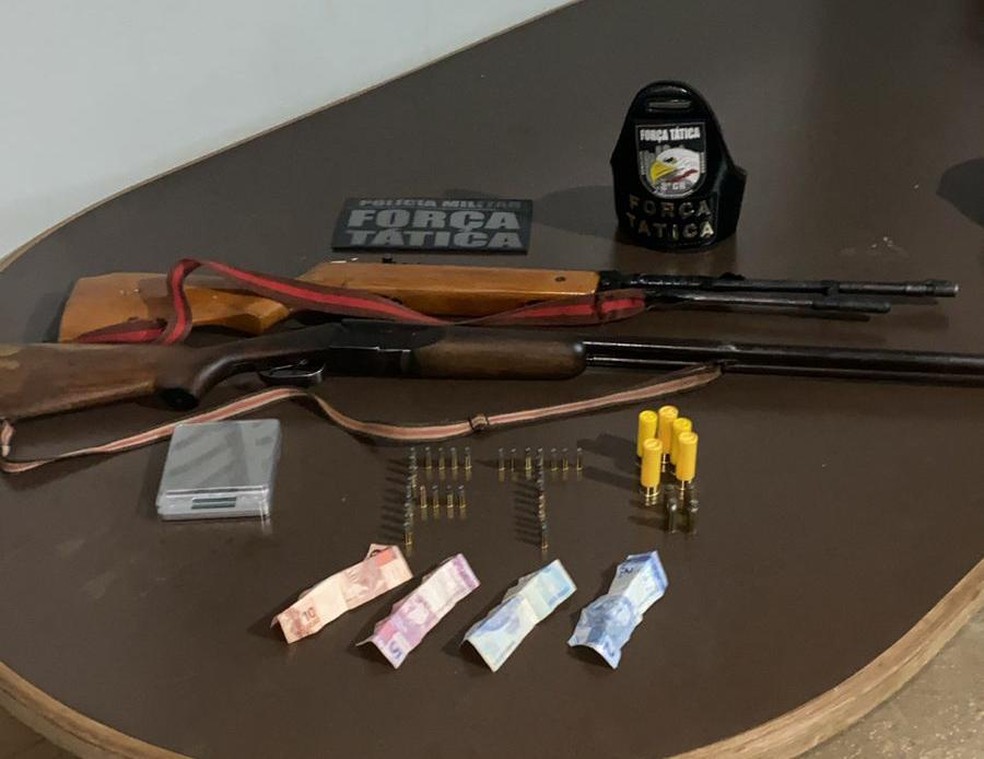 Armas apreendidas em MT nesta semana — Foto: Polícia Militar