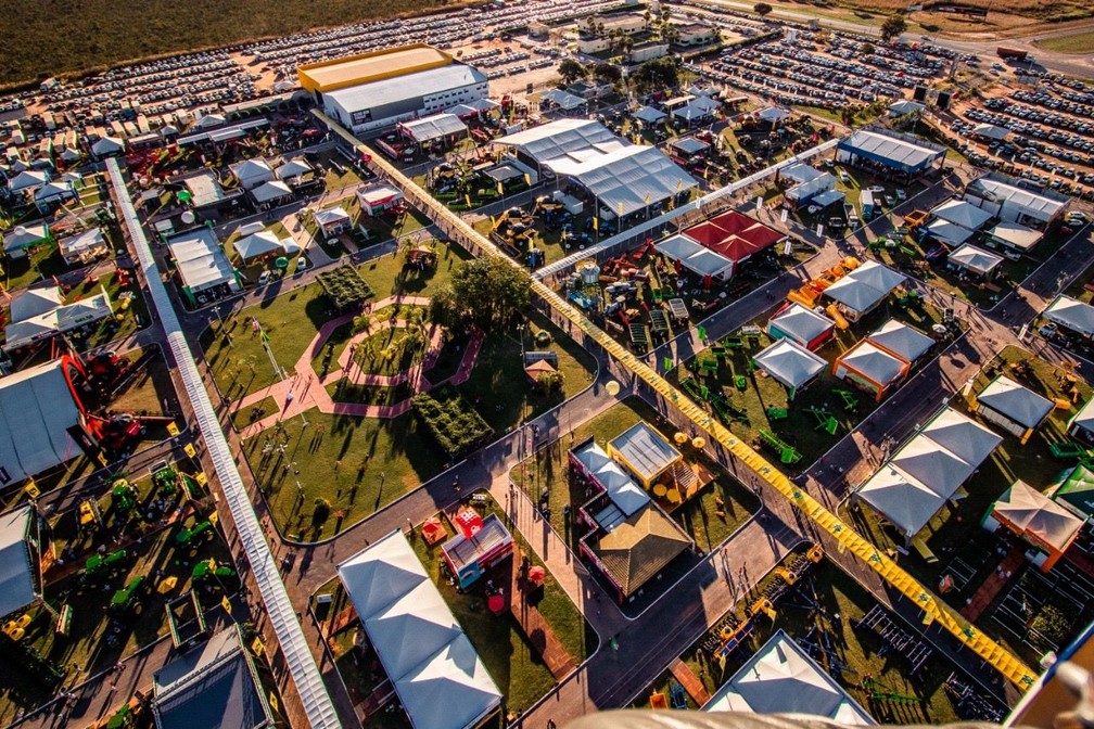Vista aérea da Bahia Farm Show em 2019, antes da pandemia da Covid-19 — Foto: Divulgação
