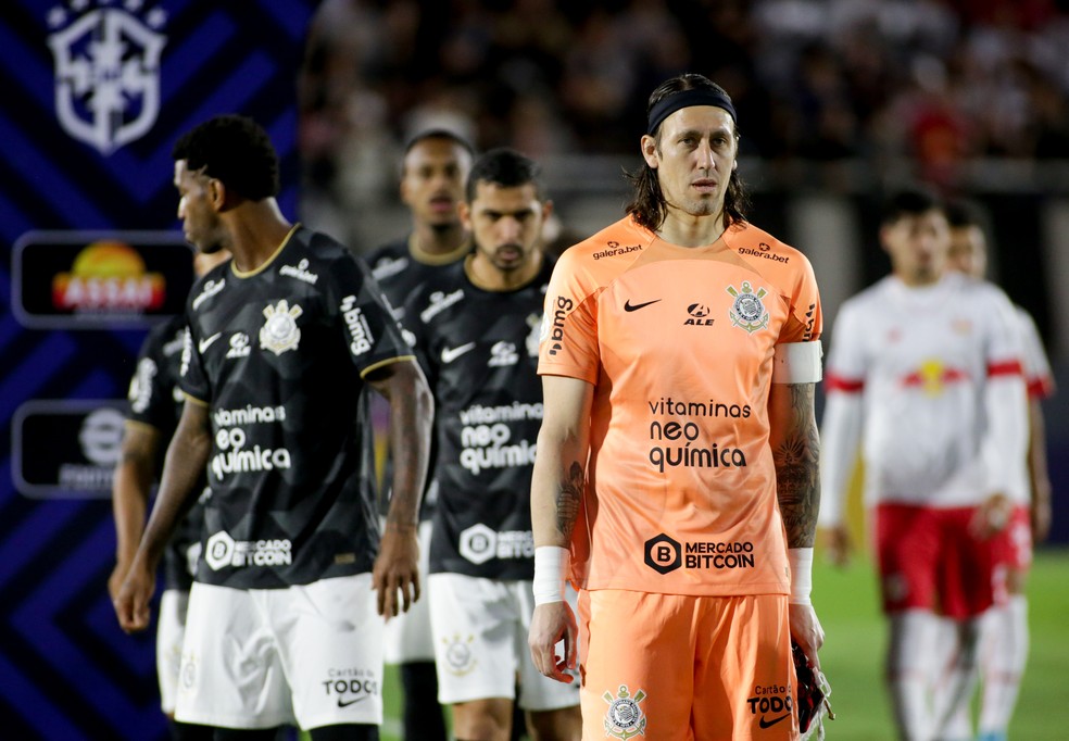 Cássio e Gil em Bragantino x Corinthians — Foto: Rodrigo Coca/Ag. Corinthians