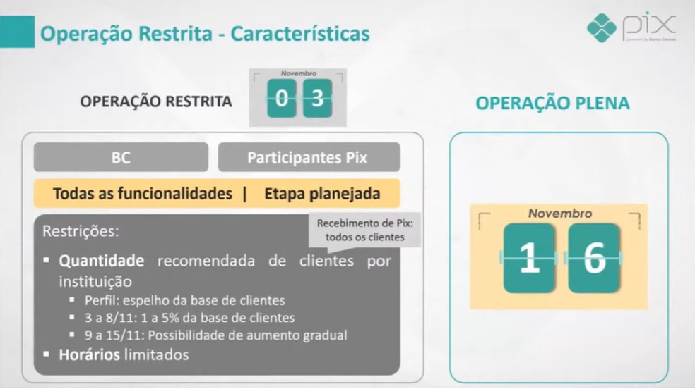 Pix será liberado na terça-feira (3) para 1% a 5% dos usuários segundo critérios das instituições financeiras — Foto: Divulgação/Banco Central