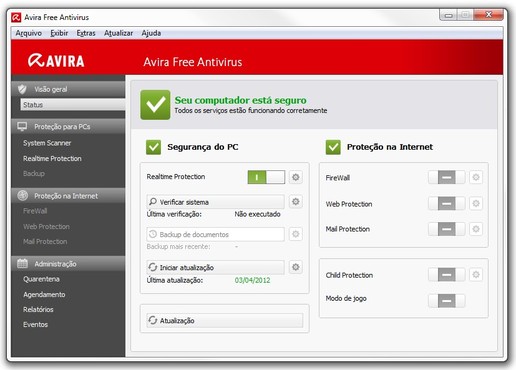 screenshot de Avira Free Antivirus