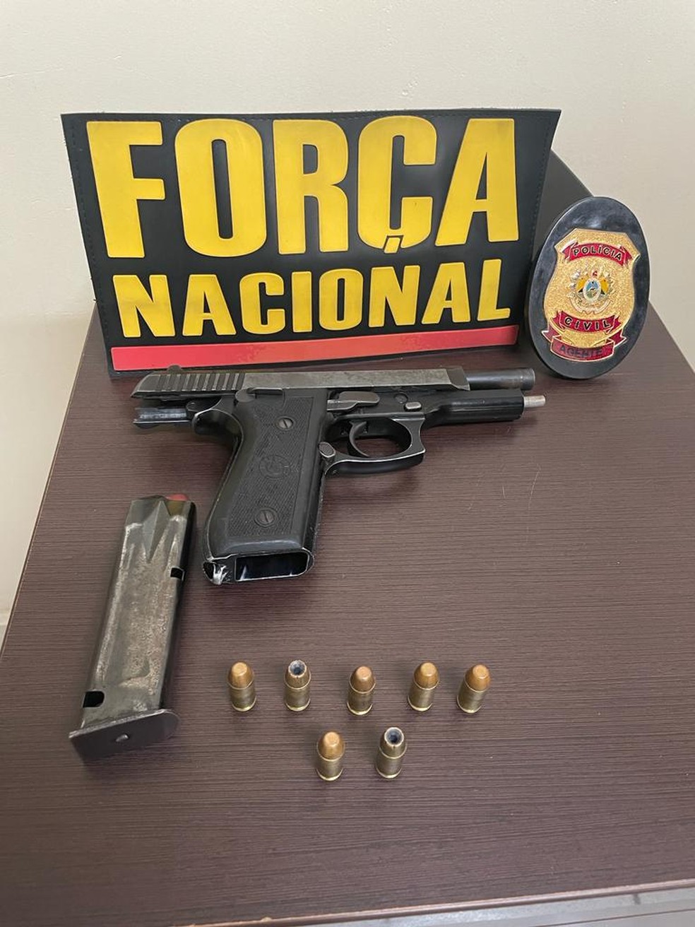 Arma teria sido usada para matar Leonardo Gomes Lima, no dia 1º de janeiro deste ano — Foto: Arquivo/Polícia Civil