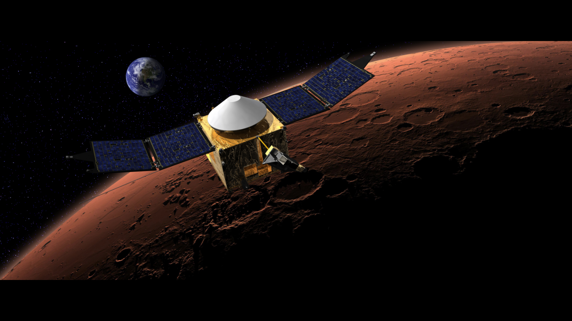  Simulação da Maven na órbita de Marte (Foto: nasa)