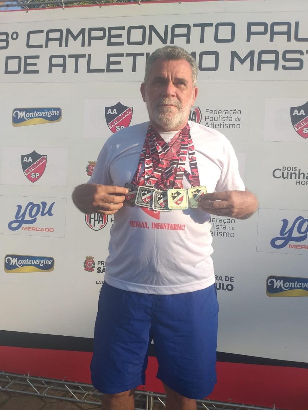 Humberto Viana conquista cinco medalhas no Campeonato Paulista de Atletismo Master — Foto: Humberto Viana/Arquivo pessoal