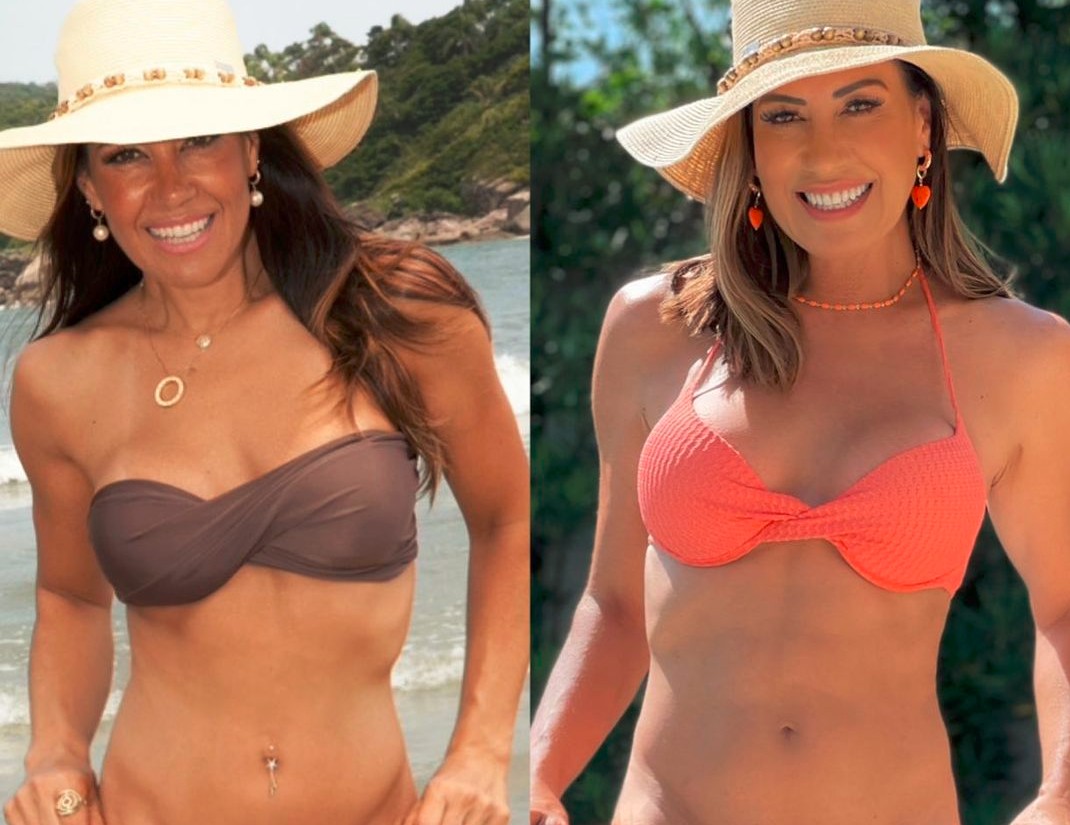 Solange Frazão faz antes e depois: aos 48 e aos 58 (Foto: Reprodução/Instagram)