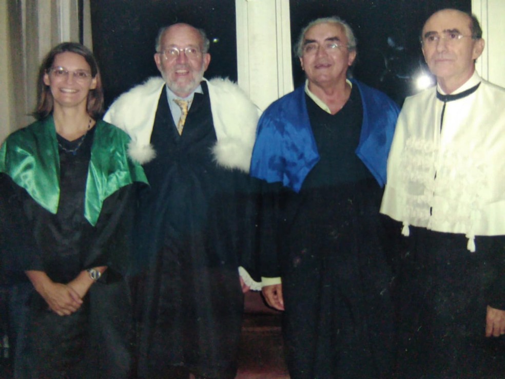 Vencedor do Nobel deste ano, Michel Mayor recebeu título de Doutor Honoris Causa da UFRN em 2006 — Foto: Arquivo Pessoal/José Renan de Medeiros