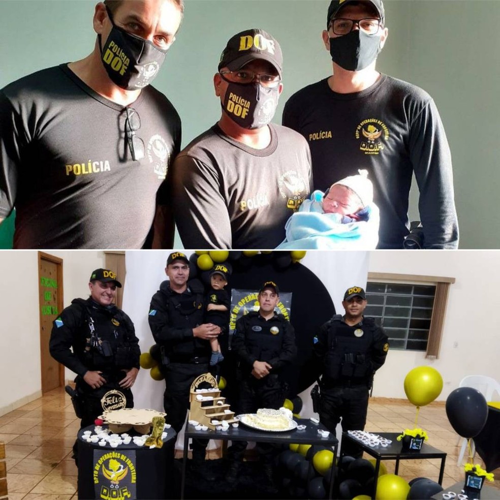 Menino ganha festa de 1 ano em homenagem aos 'anjos da fronteira' — Foto: Arquivo pessoal