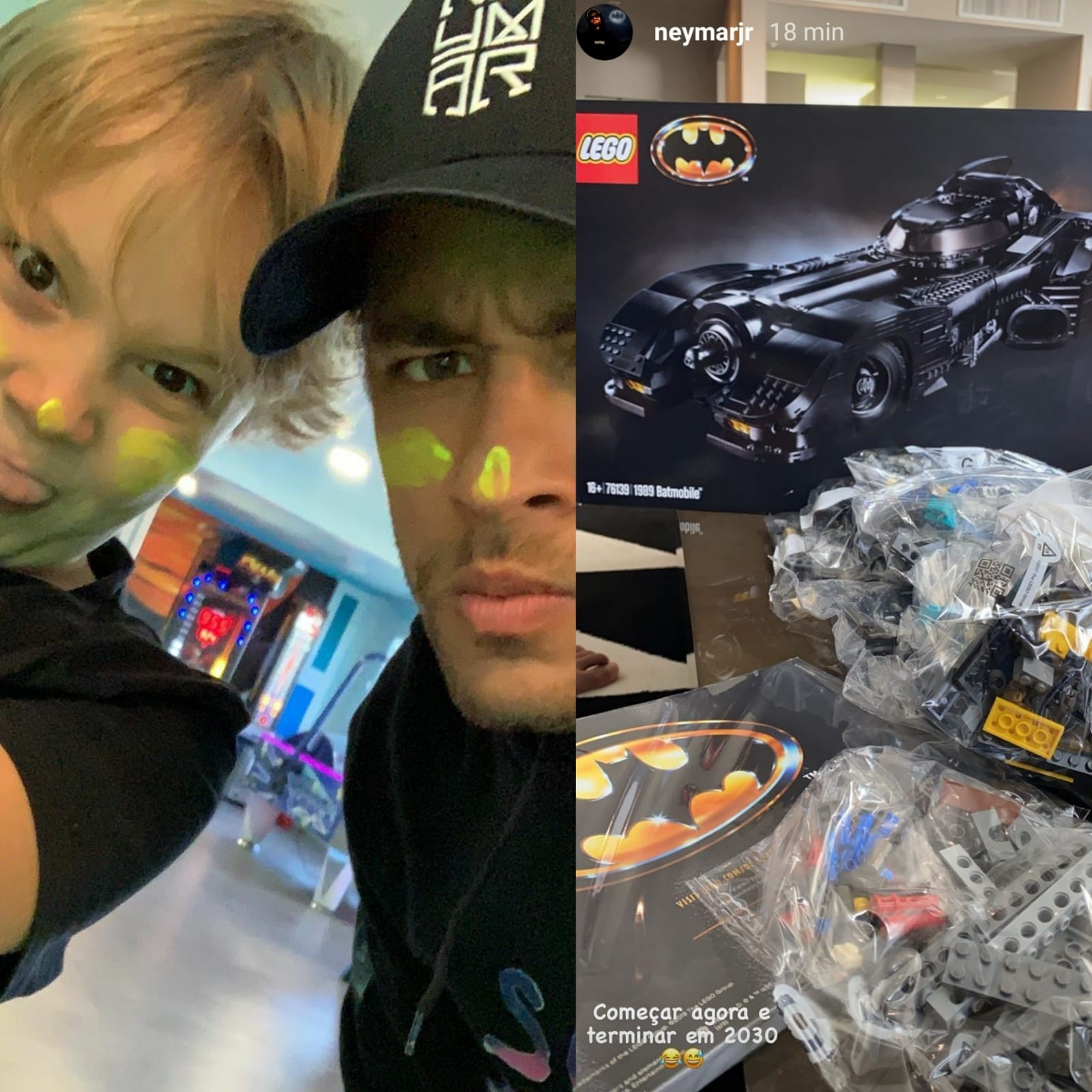 Neymar mostra passatempo com filho durante isolamento após testar positivo para Covid-19 | JOÃO BIOTT