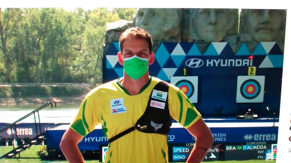 Marcus Vinicius no Mundial de tiro com arco — Foto: Reprodução