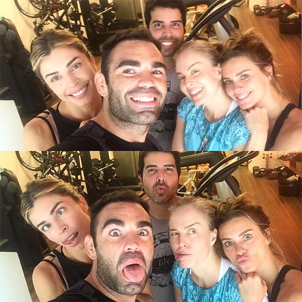 Angélica com Carolina Dieckmann, Grazi Massafera, Chico Salgado e Alex Lerner (Foto: Reprodução/Instagram)