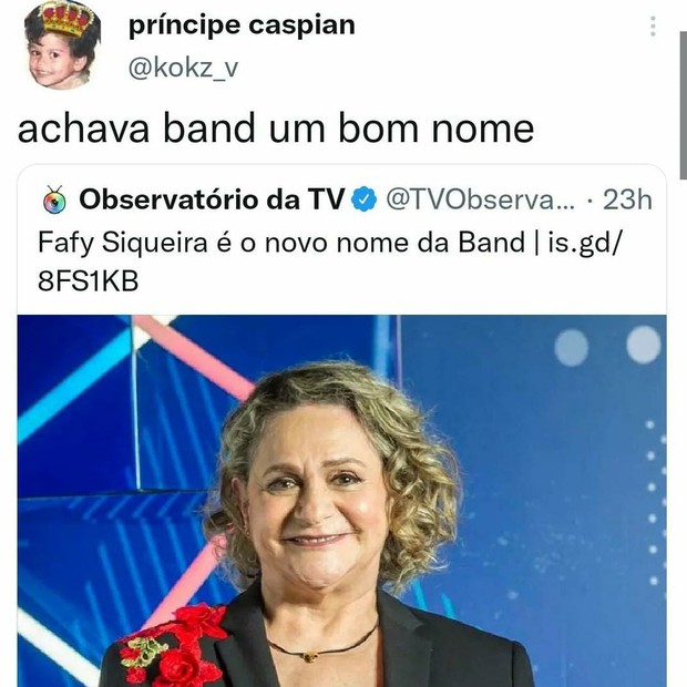 Band muda o nome pra Fafy Siqueira e causa na web (Foto: Reprodução/Twitter)
