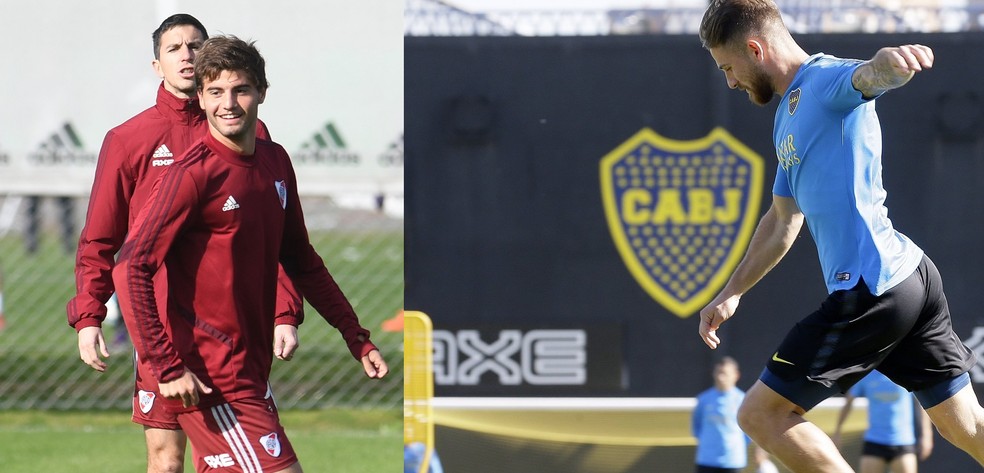River Plate e Boca Juniors treinam para o Superclássico — Foto: Sites oficiais de River e Boca