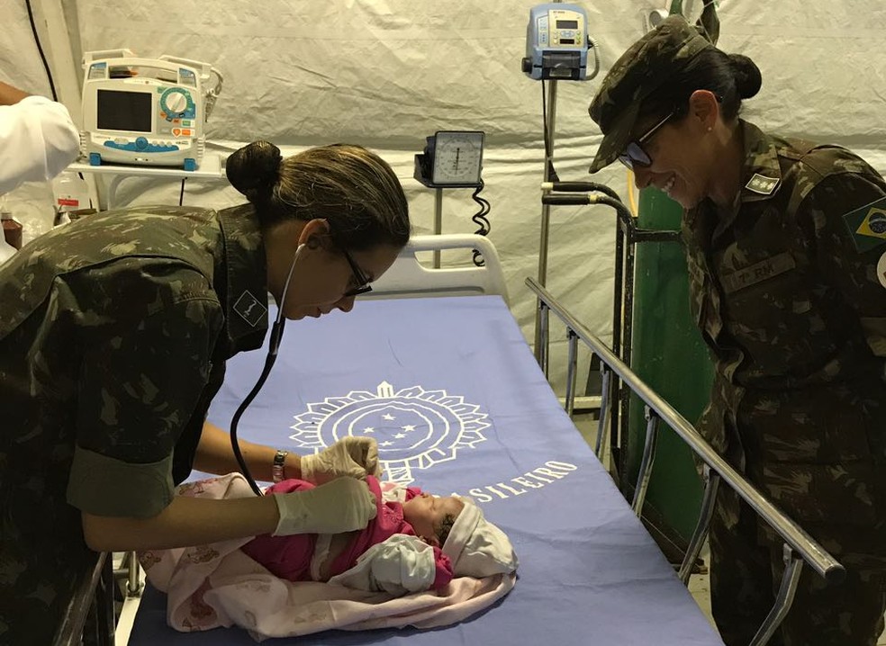 Hospital de Campanha do Exército em Rio Formoso teve primeiro parto realizado desde enchentes que devastaram interior de Pernambuco (Foto: Divulgação/Comando Militar do Nordeste)