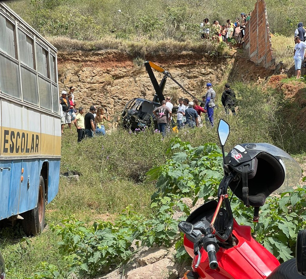 Helicóptero com deputado federal cai na Bahia — Foto: Arquivo pessoal