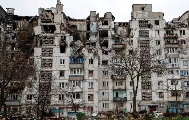 O presidente Zelensky disse que 95% dos edifícios foram destruídos em Mariupol, uma das maiores cidades da Ucrânia (Foto: Reuters via BBC News)