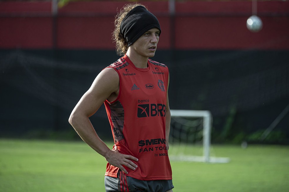 David Luiz iniciou o trabalho de transição para o campo — Foto: Alexandre Vidal / Flamengo