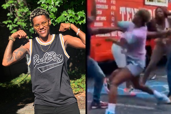 Courtney Williams, do Atlanta Dreams, flagrada em briga de rua (Foto: reprodução twitter)