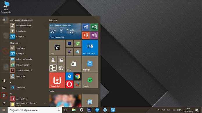 Windows 10 pode ter tema escuro selecionado nas configurações do sistema (Foto: Reprodução/Elson de Souza)