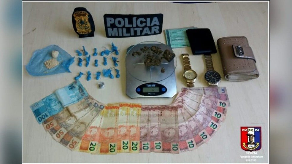 Material apreendido foi levado para a Delegacia de Prainha â€” Foto: PolÃ­cia Militar/DivulgaÃ§Ã£o
