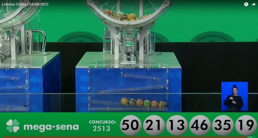 Resultado da Mega-Sena 2513 — Foto: Reprodução / Caixa