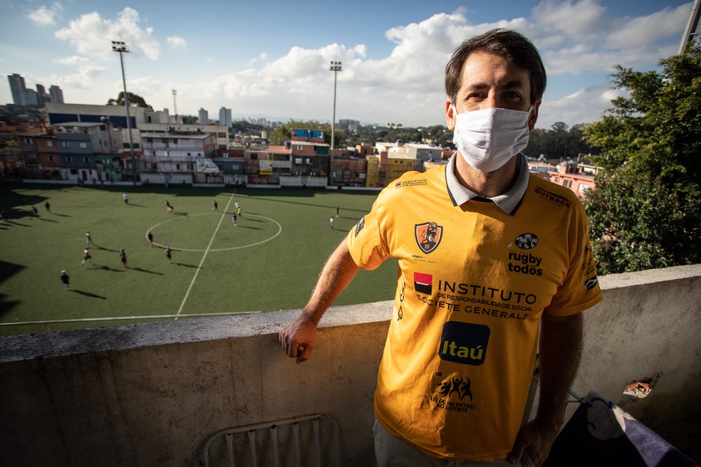 Maurício Draghi, fundador do Instituto Rugby Para Todos, em Paraisópolis, na Zona Sul de São Paulo — Foto: Fabio Tito/G1