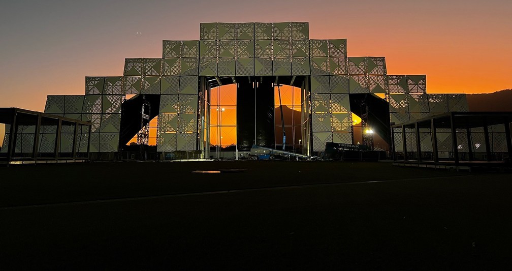 Palco Mundo do Rock in Rio em imagem divulgada pelo festival em agosto de 2022 — Foto: Reprodução/Twitter do festival