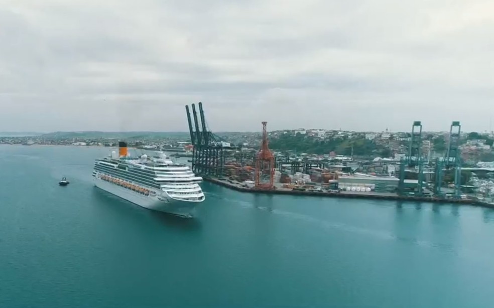 Temporada de cruzeiros na Bahia começa em novembro e vai até o mês de março — Foto: Reprodução/TV Bahia