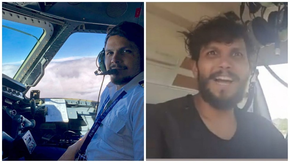 Antonio Sena antes e após o acidente — Foto: Arquivo pessoal