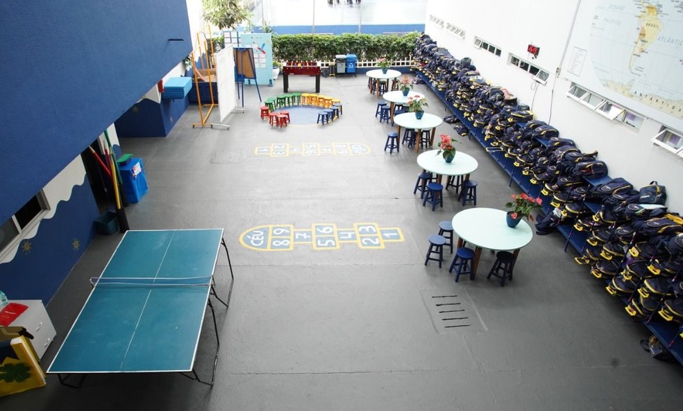 Escola Atuação, em Curitiba, tem 1,6 mil alunos, metade deles em regime integral. Volta às aulas será escalonada. — Foto: Divulgação