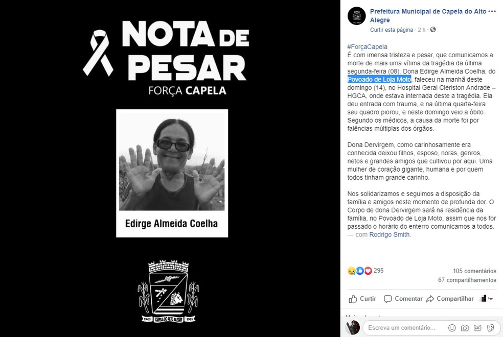 Morre sÃ©tima vÃ­tima da batida entre micro-Ã´nibus e caminhÃ£o em rodovia da Bahia â€” Foto: ReproduÃ§Ã£o/Redes Sociais