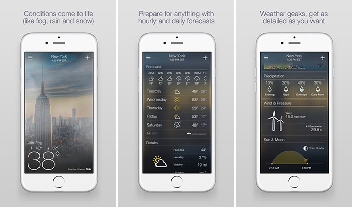 Yahoo Tempo é um app de previsão de tempo com um belo visual (Foto: Divulgação/App Store)