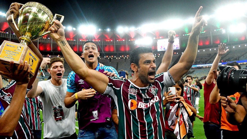 Fred comemora título pelo Fluminense — Foto: Mailson Santana/Fluminense FC