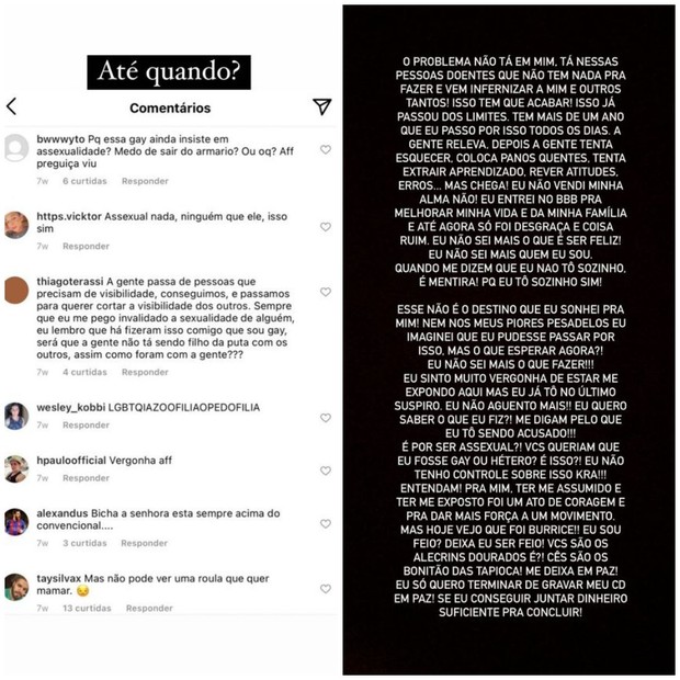Victor Hugo lamenta mensagens de ódio (Foto: Instagram/Reprodução)