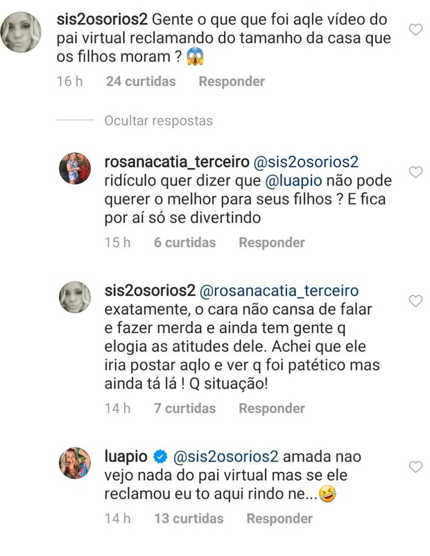 Comentários de Luana Piovani (Foto: Reprodução/Instagram)