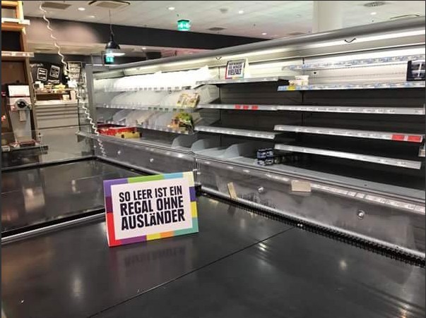 Supermercado alemão luta contra a xenofobia (Foto: Reprodução/Twitter/Sven Schmidt)