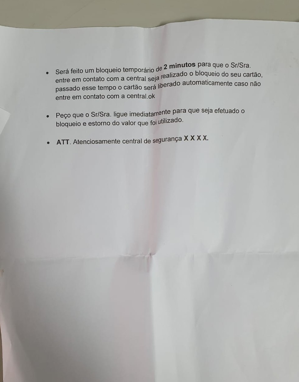 Golpistas seguiam roteiro durante as ligações para as vítimas — Foto: Polícia Civil