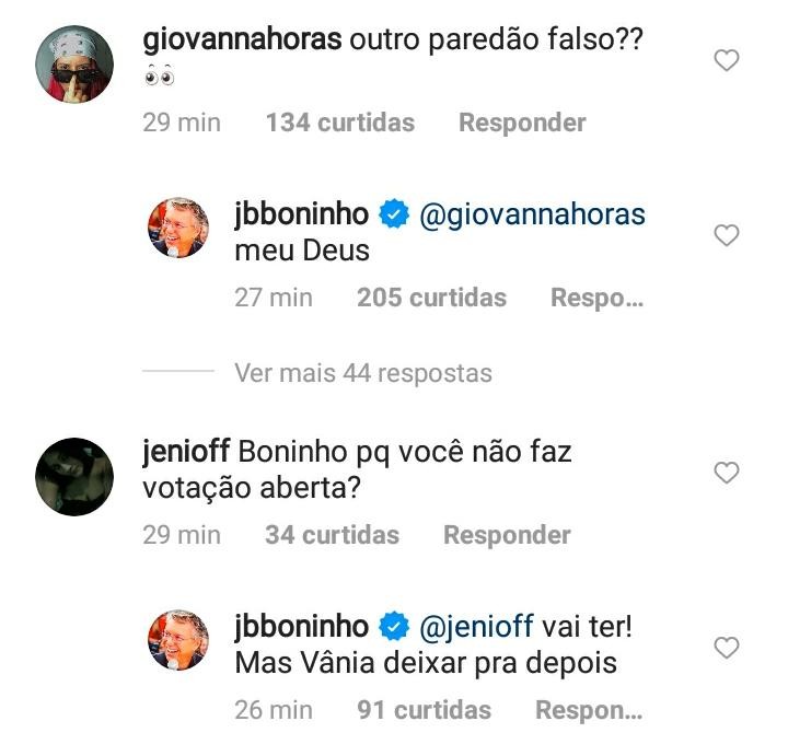 Boninho cogita segundo paredão falso (Foto: Reprodução / Instagram)