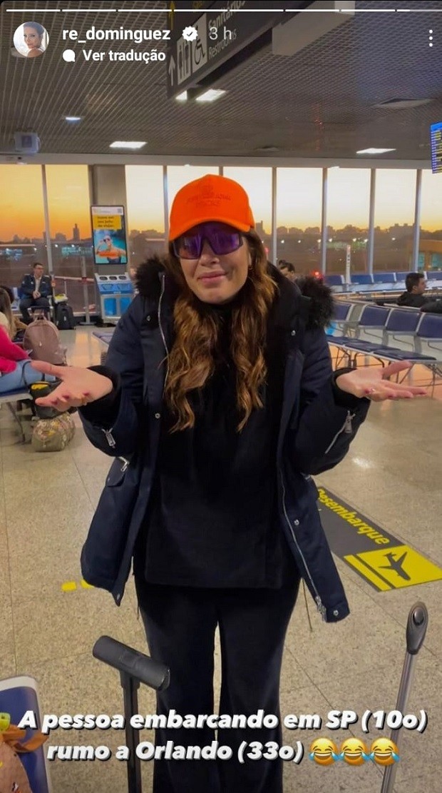 Grávida, Renata Dominguez embarca para viagem internacional (Foto: Reprodução/Instagram)