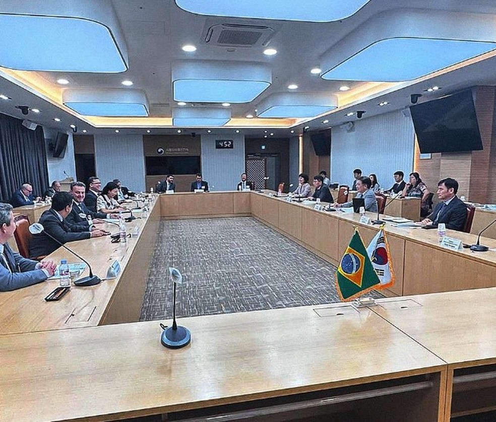 Reunião do senador Rogério Carvalho na Coreia do Sul — Foto: Reprodução